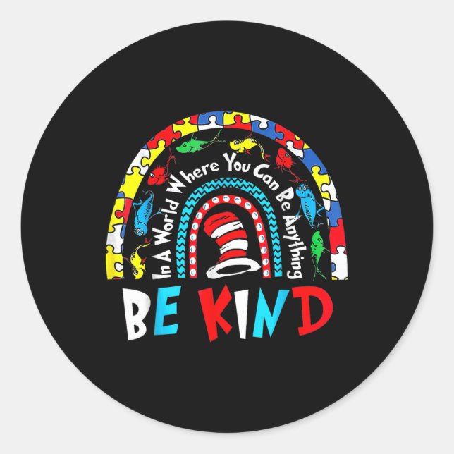 Sticker Rond Sensibilisation sur l'autisme Pourquoi convient-il (Devant)