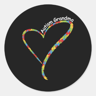 Sticker Rond Sensibilisation sur l'autisme Puzzle De Coeur Plus