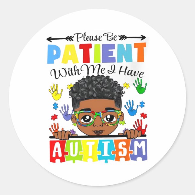 Sticker Rond Sensibilisation sur l'autisme S'Il Vous Plaît Soye (Devant)