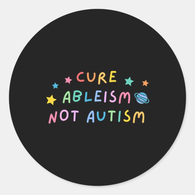 Sticker Rond Sensibilisation sur l'autisme Traite Ableisme Pas  (Devant)