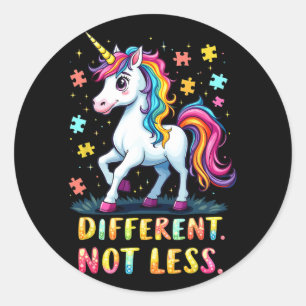Sticker Rond Sensibilisation sur l'autisme Unicorne Différent P