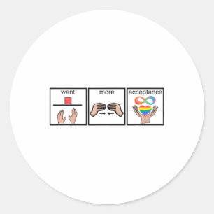 Sticker Rond Sensibilisation sur l'autisme veut plus d'acceptat
