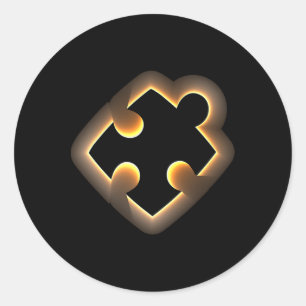 Sticker Rond Sensibilisation Total Solaire Eclipse 2024 Puzzle 
