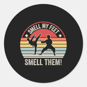 Sticker Rond Sentez Mes Pieds Sentez-Les Karate Taekwondo