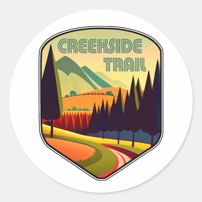 Sticker Rond Sentier Creekside Couleurs de l'Ohio (Devant)