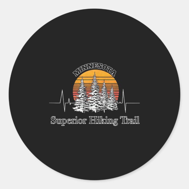 Sticker Rond Sentier de randonnée Minnesota Nature Supérieur Ba (Devant)