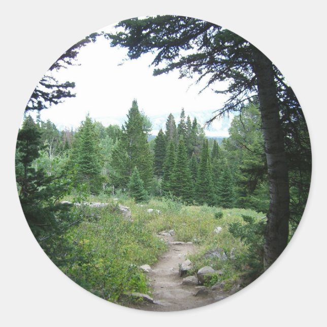 Sticker Rond Sentier Grand Teton (Devant)