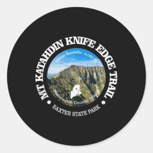 Sticker Rond Sentier Knife Edge Mont Katahdin Vintage H
