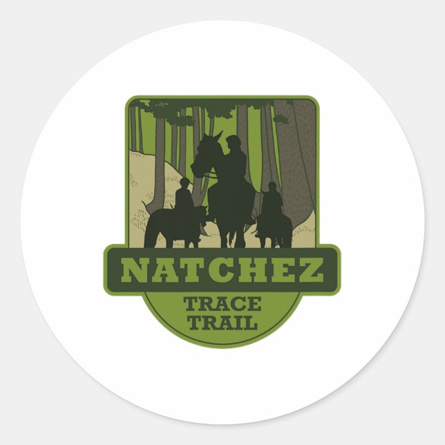 Sticker Rond Sentier Natchez Trace - Équitation  (Devant)