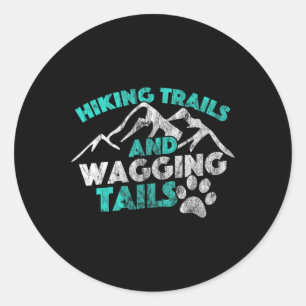 Sticker Rond Sentiers de randonnée et chien de sentiers de rand