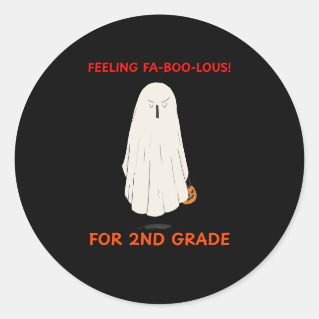 Sticker Rond Sentiment de folie pour la 2e année (Devant)