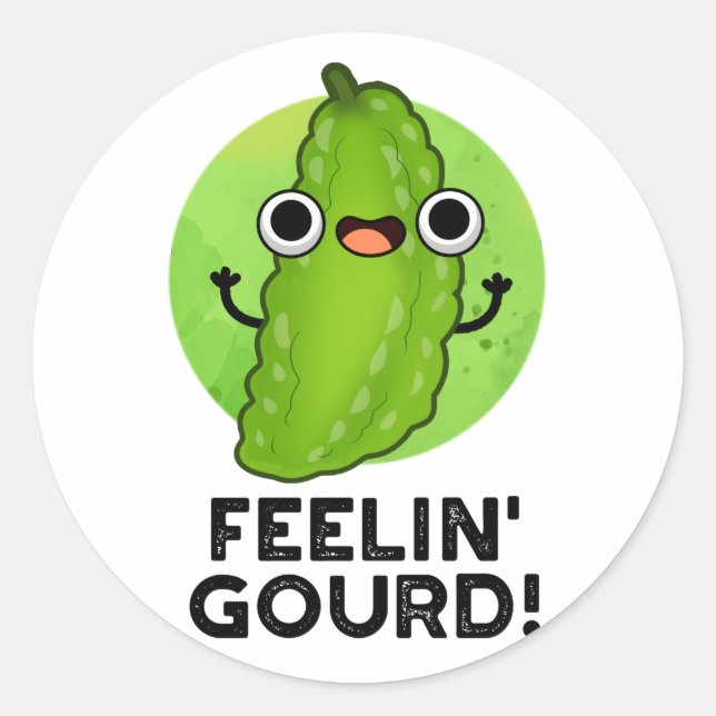 Sticker Rond Sentiment Gourd Amusant Sentiment Bon Pun Veggie (Devant)