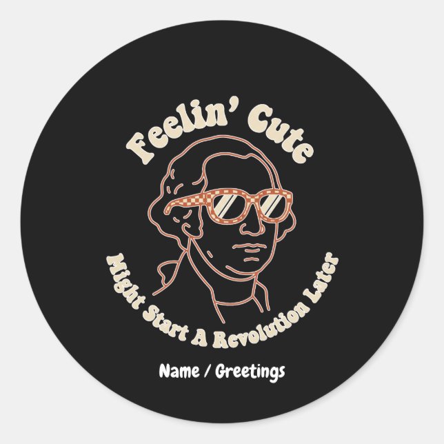 Sticker Rond Sentiment Mignon Peut Déclencher Une Révolution Pl (Devant)