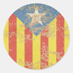 Sticker Rond Senyera Estelada Blava Antiga