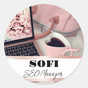 Sticker Rond Seo Social Media Manager Instagram Coffee