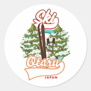Sticker Rond Seoul Corée du Sud Ski logo Tasse à café Classique