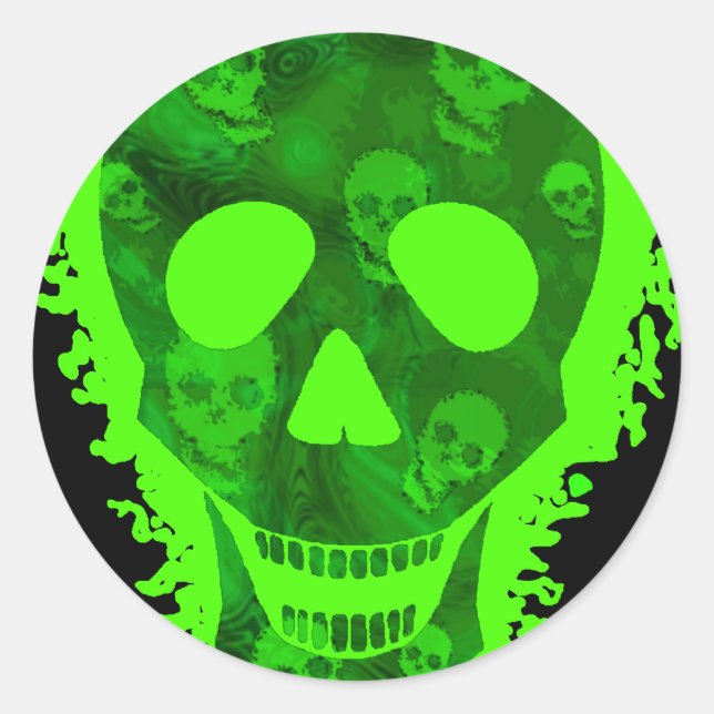 Sticker Rond Séparateurs crâniens Gros crâne (gros plan) autoco (Devant)