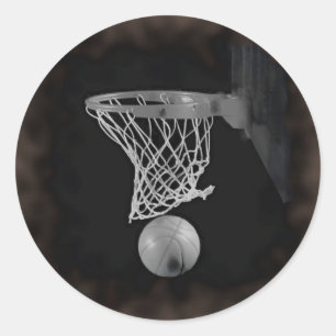 Sticker Rond Sepia Basketball