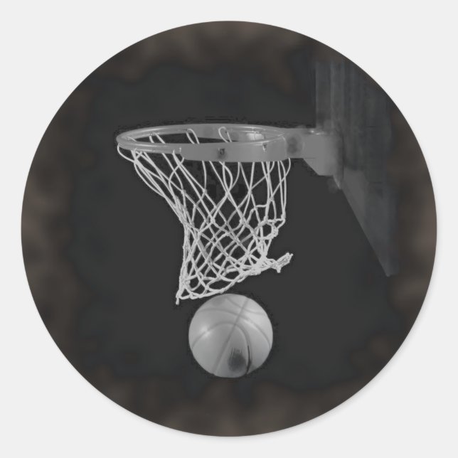 Sticker Rond Sepia Basketball (Devant)