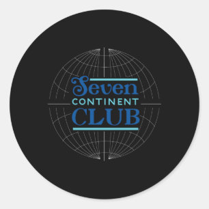 Sticker Rond Sept Club Continent Bleu