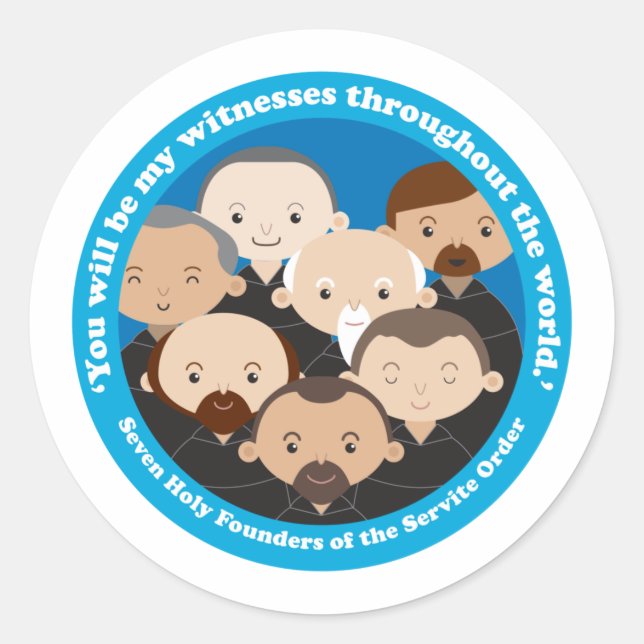 Sticker Rond Sept Fondateurs de l'Ordre Servite (Devant)