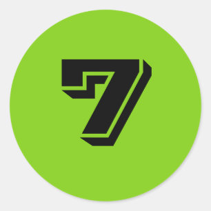 Sticker Rond Sept grands chevaliers du numéro vert rond par Jan