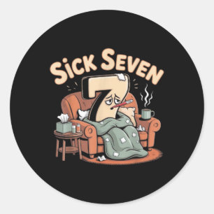 Sticker Rond Sept Malade 67 Halloween Six Seven Costume Amusant