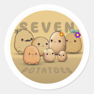 Sticker Rond Sept pommes de terre
