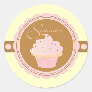 Sticker Rond Septembre Cupcake