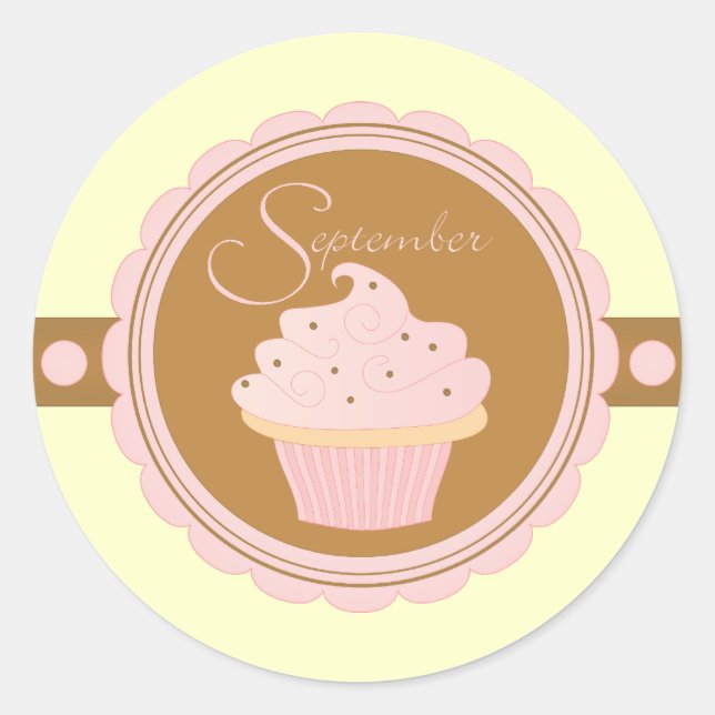 Sticker Rond Septembre Cupcake (Devant)