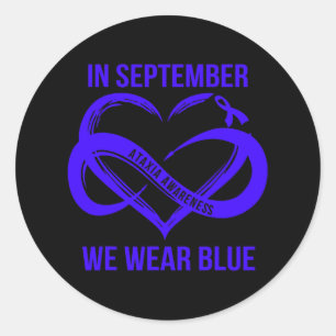 Sticker Rond Septembre Nous Portons Bleu Ataxia Sensibilisation