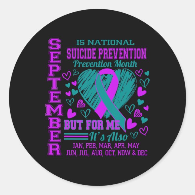 Sticker Rond Septembre : Sensibilisation nationale à la prévent (Devant)