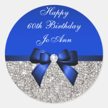 Séquins d'argent bleu Bow Anniversaire