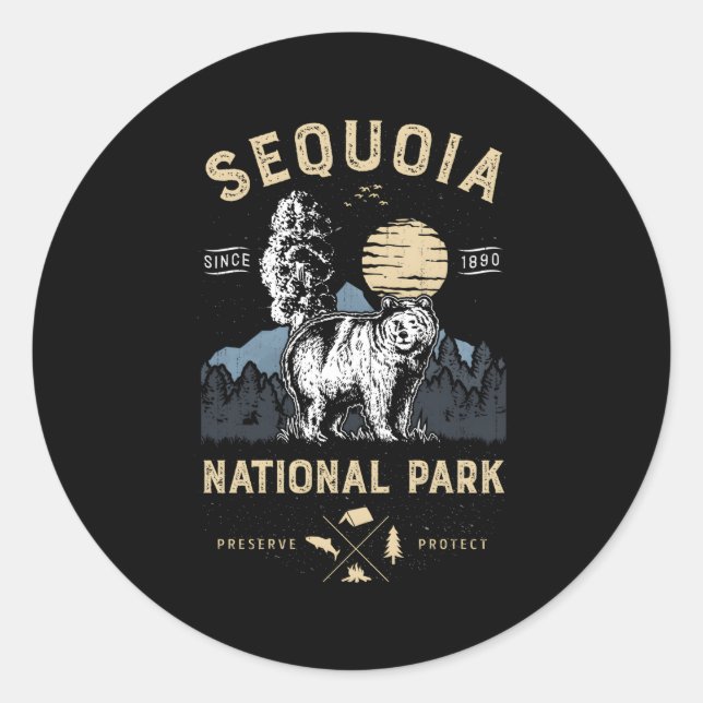 Sticker Rond Sequoia National Park California (Devant)