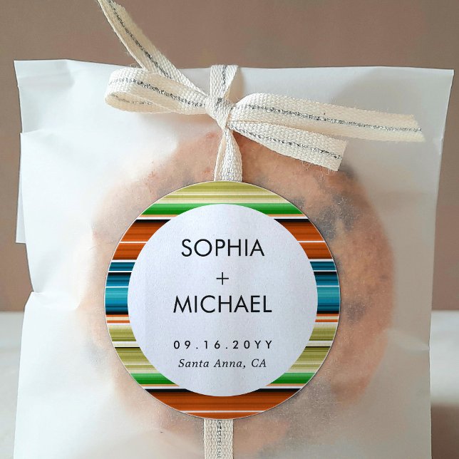 Sticker Rond Serape été | Mariage minimal (Créateur téléchargé)