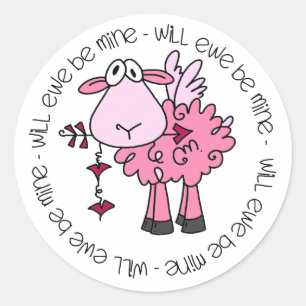 Sticker Rond Seras-Tu À Moi Valentine ?