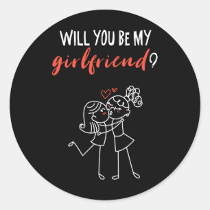 Sticker Rond Seras-Tu Ma Fille, Je T'Aime Valentin ?