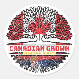 Sticker Rond Serbia Serbian Canadian Canada