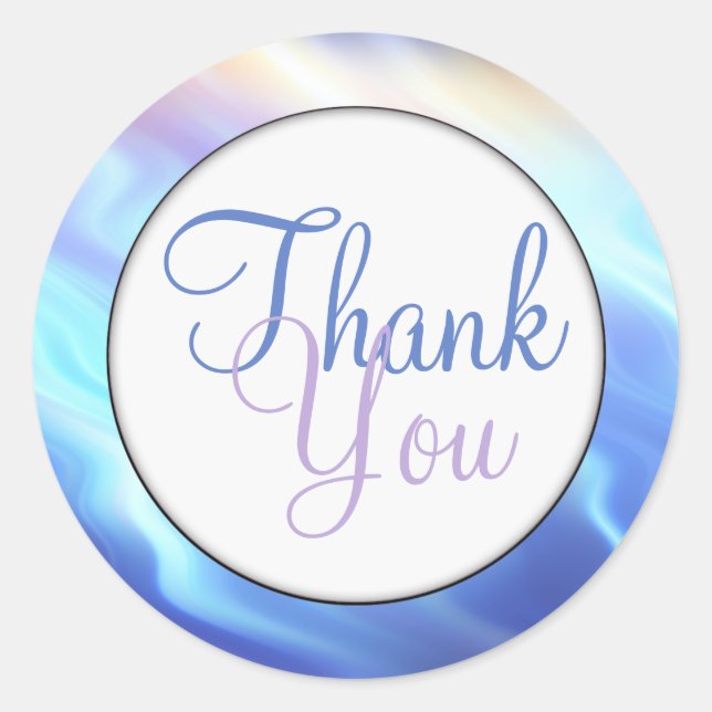 Sticker Rond Serene Aqua Turquoise Waves (Devant)