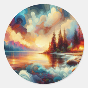 Sticker Rond Serene Nature : Artistère artisanale