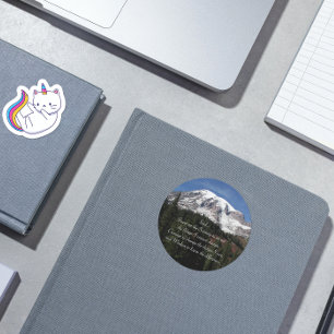 Sticker Rond Serenity Prière Mont Rainier Photo