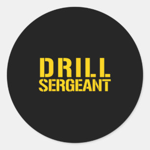 Sticker Rond Sergent d'entraînement instructeur de camp d'entra