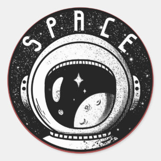 Sticker Rond Série d'astronautes rétro