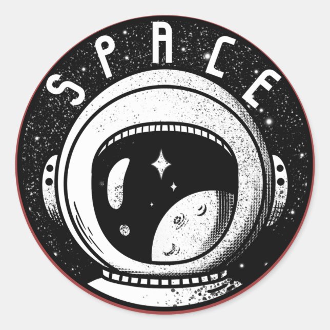 Sticker Rond Série d'astronautes rétro (Devant)