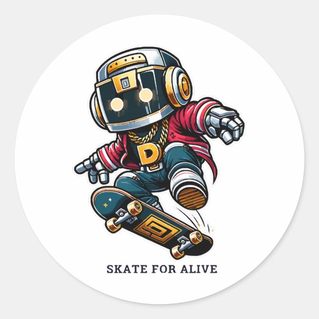 Sticker Rond Série de skate de style street (Devant)