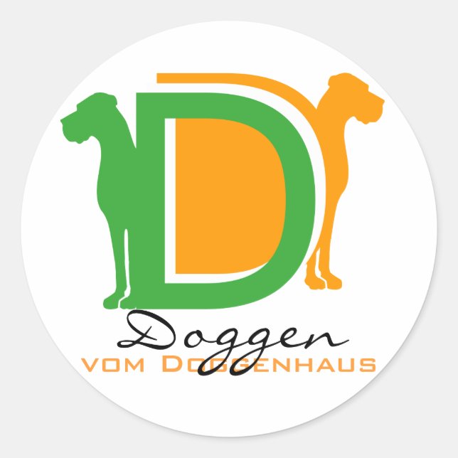 Sticker Rond série jaune DD Doggen (Devant)