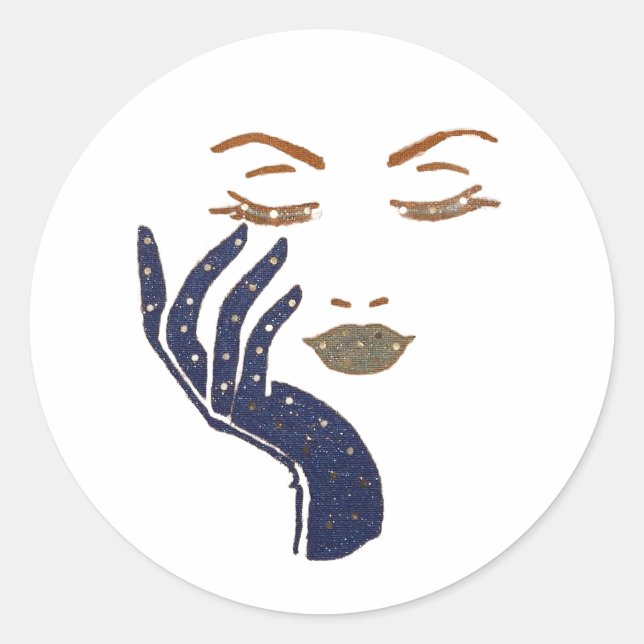 STICKER ROND SÉRIE KEEP IT CUTE - BLEU MARINE (Devant)