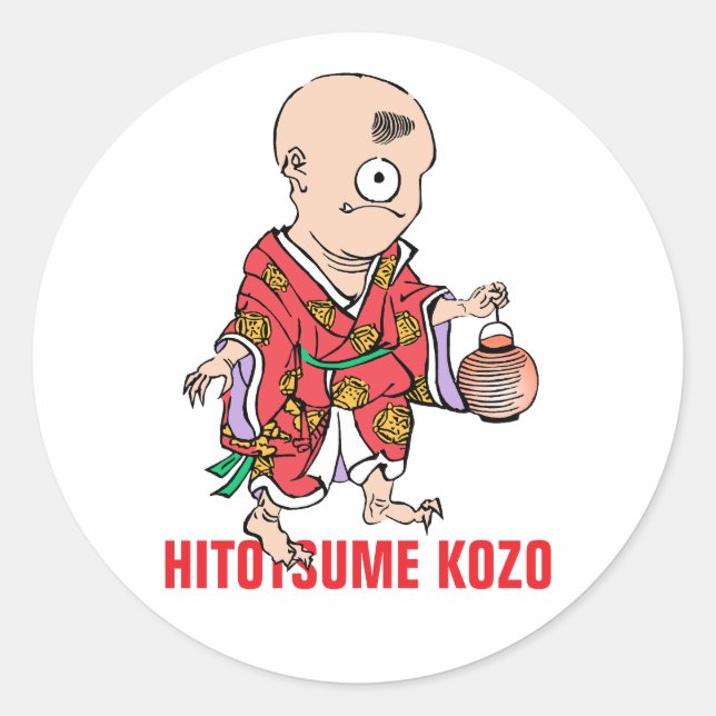Sticker Rond Série Yokai : Hitotsume Kozo (Devant)