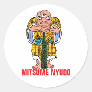 Sticker Rond Série Yokai : Mitsume Nyudo