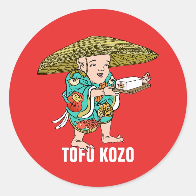 Sticker Rond Série Yokai : Tofu Kozo (Devant)